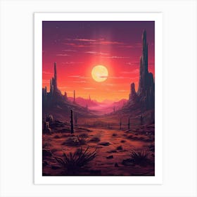 Desert Landscape Painting Art Print