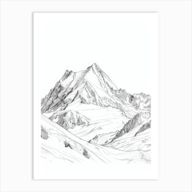 Mount Bierstadt Usa Color Line Drawing (2) Art Print