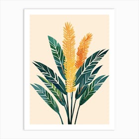 Sago Palm Plant Minimalist Illustration 2 Art Print