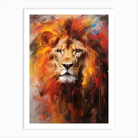 Lion Abstract Expressionism 4 Art Print