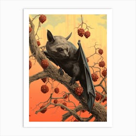 Straw Colored Fruit Bat Painting 3 Art Print