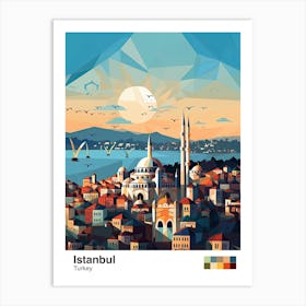 Istanbul, Turkey, Geometric Illustration 1 Poster Art Print
