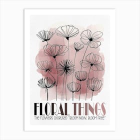 Floral Drawing Art Print