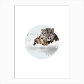 Snow Leopard Collage Art Print