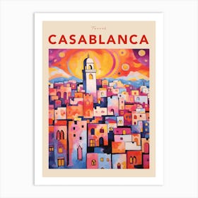 Casablanca Morocco Fauvist Travel Poster Art Print