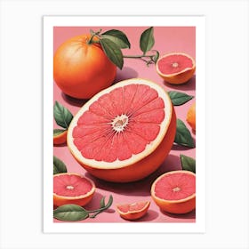 Pink Grapefruit Art Print 0 2 Art Print