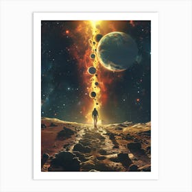 Man Walking In Space Art Print