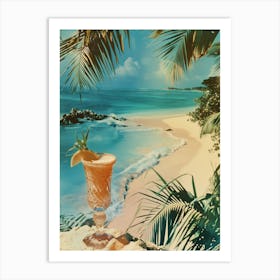 Tropical Cocktail On The Beach Art Print