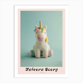 Pastel Knitted Unicorn 1 Poster Art Print