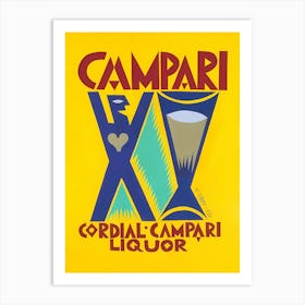 Vintage Crodial Campari Liquor 1927 Yellow Art Print