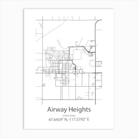 Airway Heights,United States Minimalist Map Art Print