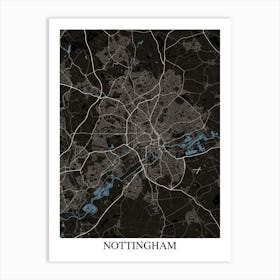 Nottingham Black Blue Art Print