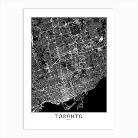 Toronto Black And White Map Art Print