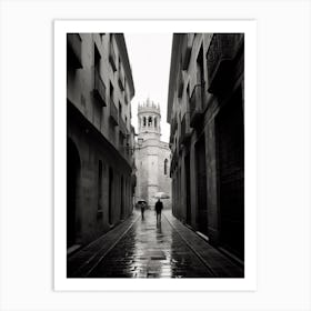 Burgos, Spain, Black And White Analogue Photography 4 Art Print