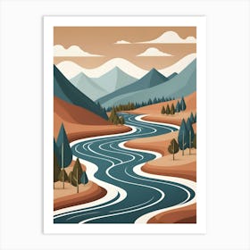 River In The Mountains 6 Art Print