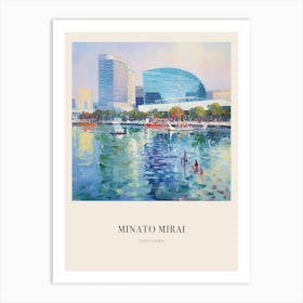 Minato Mirai 21 Yokohama Japan Vintage Cezanne Inspired Poster Art Print