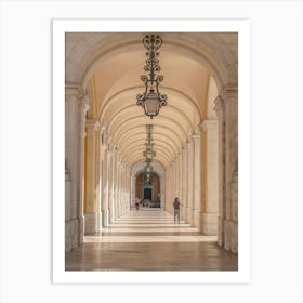 Gallery next to Praca do Commercio in Lisbon, Portugal - summer nature and travel photography by Christa Stroo Photography Art Print