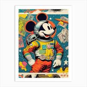 Mickey As Astronaut Art Print