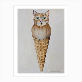 Icecream Cat Art Print