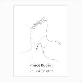 Prince Rupert,Canada Minimalist Map Art Print