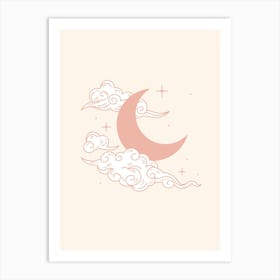 Moon And Clouds Art Print