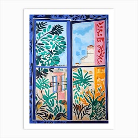 Open Window With Cat Matisse Style Rome Italy 5 Art Print
