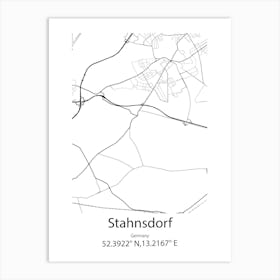 Stahnsdorf,Germany Minimalist Map Art Print