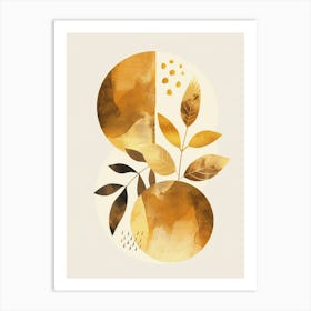 Gold And White Abstract Painting 1 Art Print