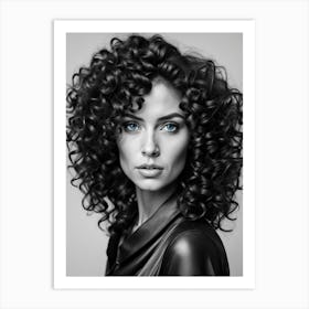 Curly Haired Beauty 2 Art Print