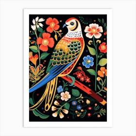 Folk Bird Illustration American Kestrel 1 Art Print