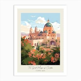 The Great Mosque Of Cordoba   Cordoba, Spain   Cute Botanical Illustration Travel 0 Poster Art Print