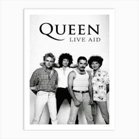 Queen Live Aid Posters And Prints British Rock Band Members Aesthetic Room Decor Art Print