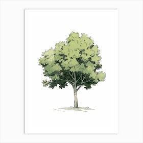 Ash Tree Pixel Illustration 2 Art Print