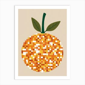 Orange Pixel Art 16 Art Print