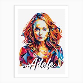 Adele 03 Portrait Music WPAP Pop Art Art Print