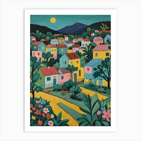 Colourful Village Art Print