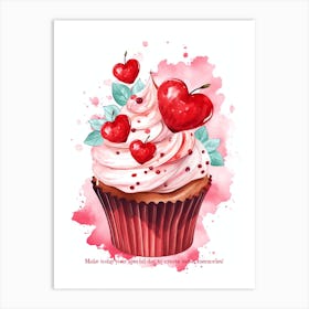 Sweet Cupcake Birthday Valentine Party Love Art Print