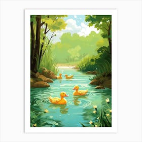 Ducklings In The Woodlands 1 Art Print