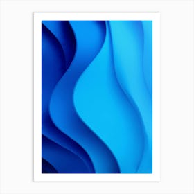 Abstract Blue Wavy Background Art Print