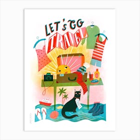 Let‘s Go Travel Screenprint Art Print