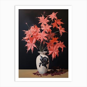 Bouquet Of Japanese Maple Flowers, Autumn Fall Florals Painting 0 Art Print
