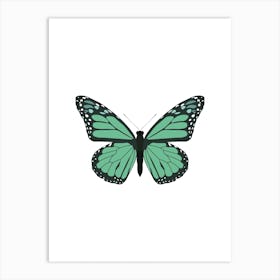 Blue Monarch Butterfly Art Print