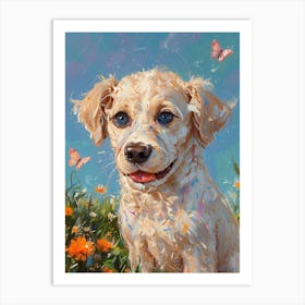 Puppy In The Meadow 1 Art Print