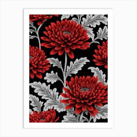 Red Chrysanthemums 1 Art Print