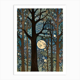 William Morris Moonlight In The Forest 38 Art Print