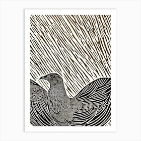 Pheasant Linocut Bird Art Print