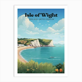 Isle Of Wight England Seaside Travel Art Illustration Art Print