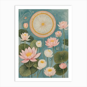 Lotus Pond In Pastel Art Print