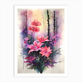 Flowers In The Forest 3 Art Print