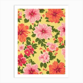 Mandevilla Floral Print Warm Tones 1 Flower Art Print